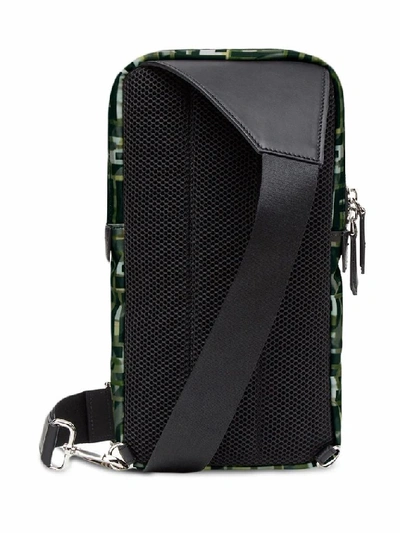 Shop Fendi Men's Green Leather Backpack