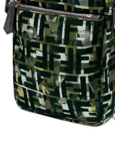 Shop Fendi Men's Green Leather Backpack