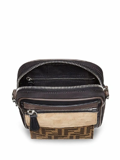 Shop Fendi Men's Brown Leather Messenger Bag