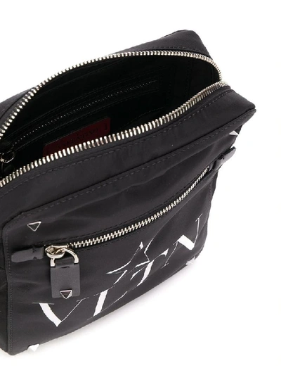 Shop Valentino Men's Black Synthetic Fibers Messenger Bag