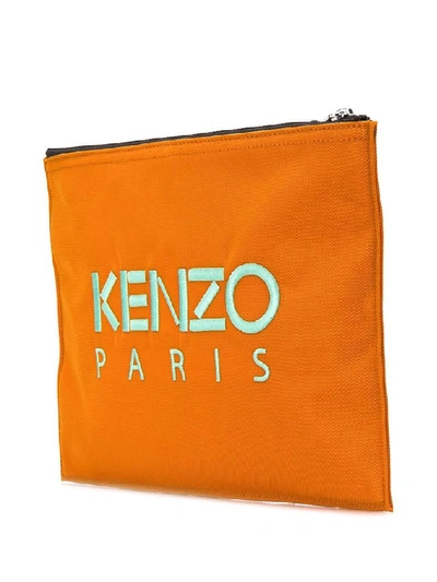 Shop Kenzo Men's Orange Polyester Pouch
