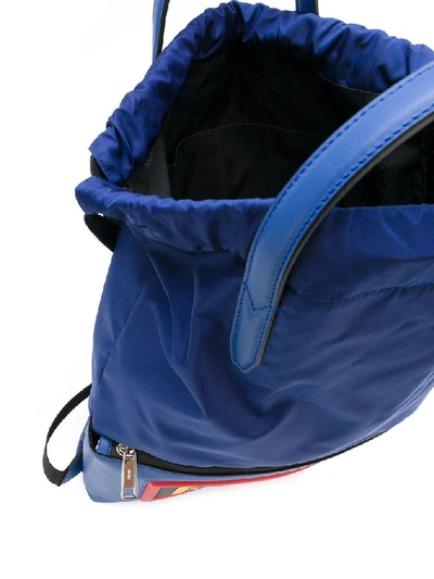 Shop Fendi Men's Blue Polyamide Backpack
