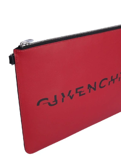 Shop Givenchy Men's Red Leather Pouch