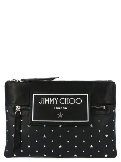 Shop Jimmy Choo Men's Black Leather Messenger Bag