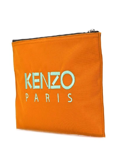 Shop Kenzo Men's Orange Canvas Pouch