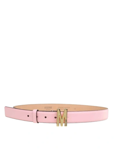 Shop Moschino Women's Pink Leather Belt