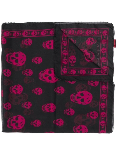 Shop Alexander Mcqueen Women's Black Silk Scarf