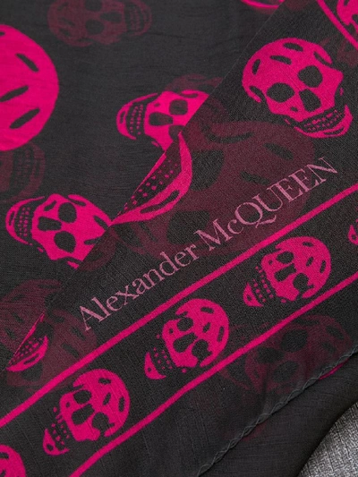 Shop Alexander Mcqueen Women's Black Silk Scarf