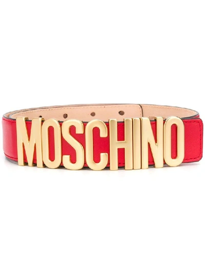 Shop Moschino Women's Red Leather Belt