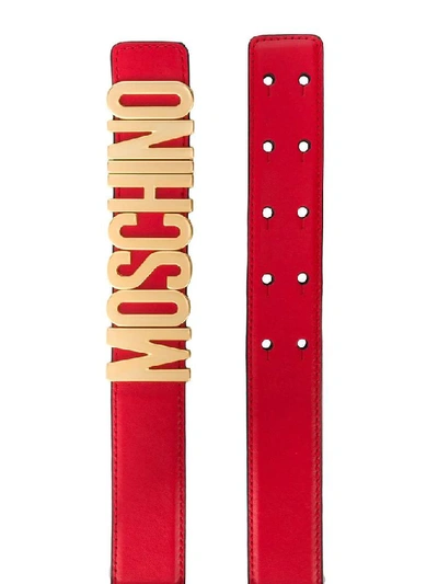 Shop Moschino Women's Red Leather Belt