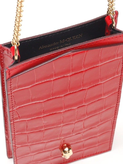 Shop Alexander Mcqueen Women's Red Leather Cover