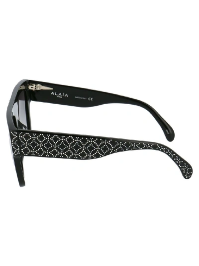 Shop Alaïa Women's Black Metal Sunglasses