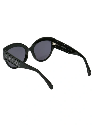 Shop Alaïa Women's Black Metal Sunglasses