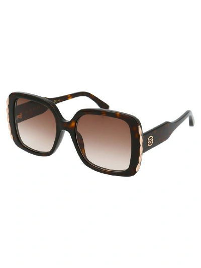 Shop Elie Saab Women's Brown Metal Sunglasses