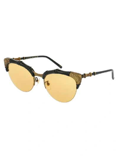 Shop Gucci Women's Black Metal Sunglasses