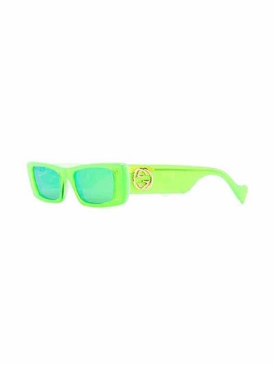 Shop Gucci Women's Green Acetate Sunglasses