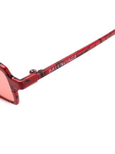 Shop Balenciaga Women's Red Metal Sunglasses