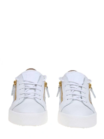 Shop Giuseppe Zanotti Design Women's White Leather Sneakers