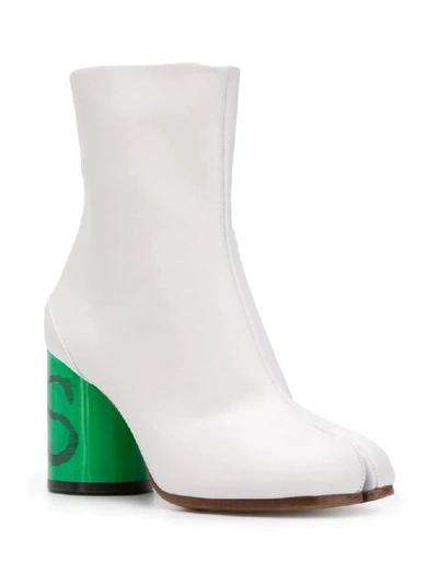 Shop Maison Margiela Women's White Leather Ankle Boots
