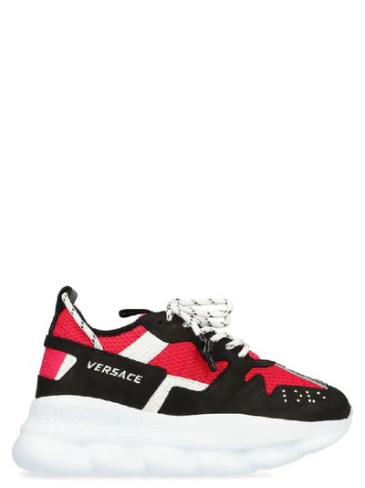 Shop Versace Women's Red Leather Sneakers