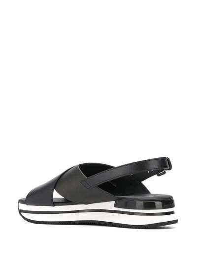 Shop Hogan Women's Black Leather Sandals