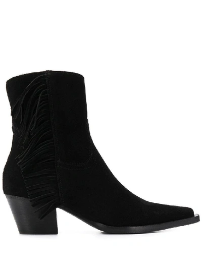 Shop Pinko Women's Black Suede Ankle Boots