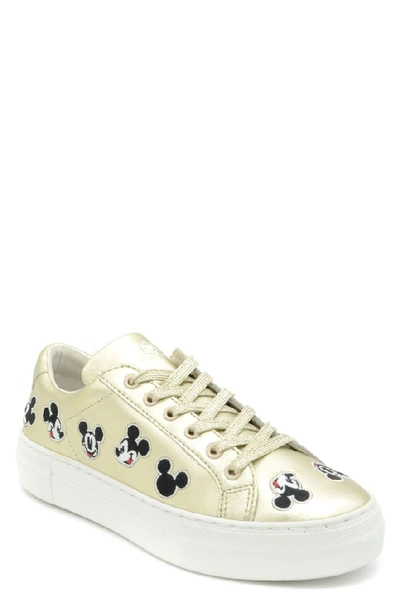 Shop Moa Women's Gold Leather Sneakers