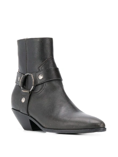 Shop Saint Laurent Women's Black Leather Ankle Boots