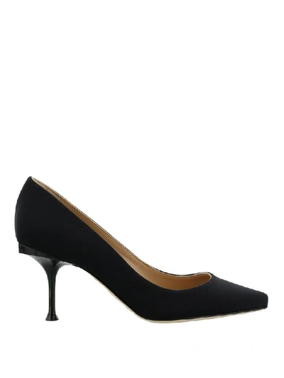 Shop Sergio Rossi Women's Black Cotton Pumps