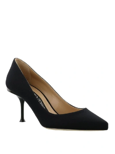 Shop Sergio Rossi Women's Black Cotton Pumps