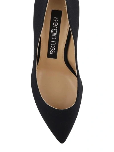 Shop Sergio Rossi Women's Black Cotton Pumps