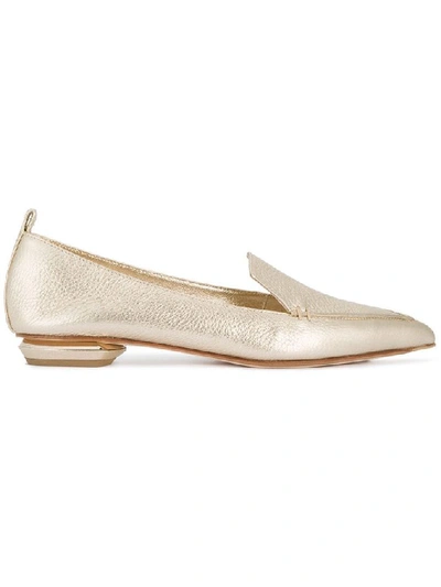 Shop Nicholas Kirkwood Women's Gold Leather Loafers