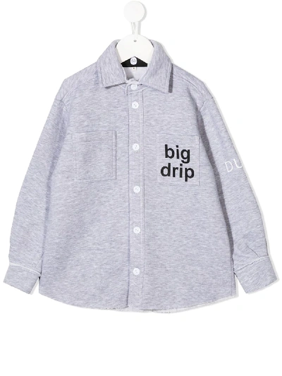 Shop Duoltd Big Drop Long-sleeved Shirt In Grey