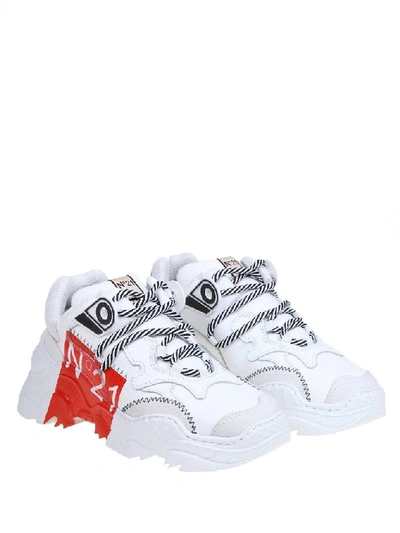 Shop N°21 Women's White Polyester Sneakers