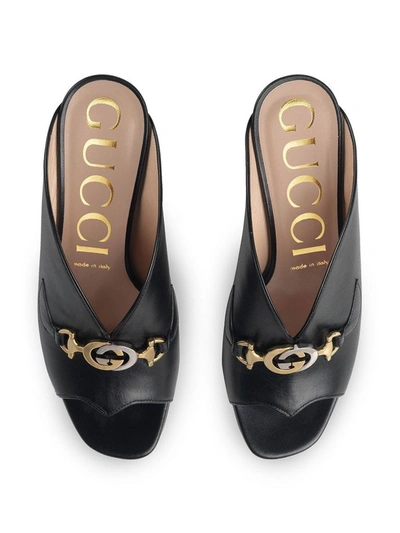 Shop Gucci Women's Black Leather Heels