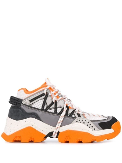 Shop Kenzo Women's Orange Leather Sneakers