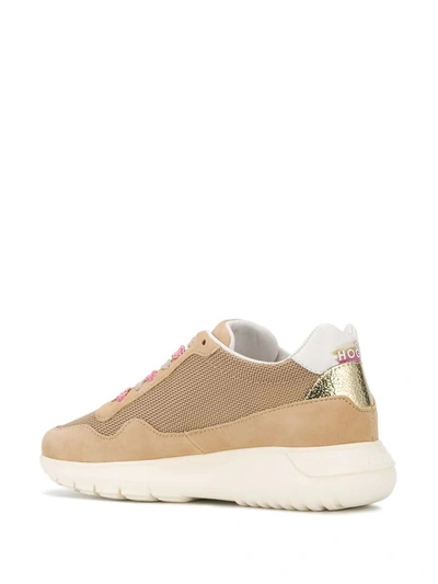 Shop Hogan Women's Beige Suede Sneakers