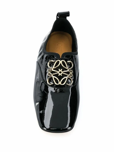 Shop Loewe Women's Black Leather Flats