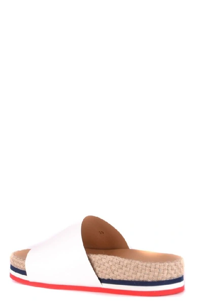 Shop Moncler Women's White Leather Sandals