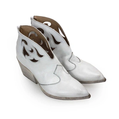 Shop Elena Iachi Women's White Leather Ankle Boots