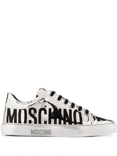 Shop Moschino Women's Silver Polyurethane Sneakers