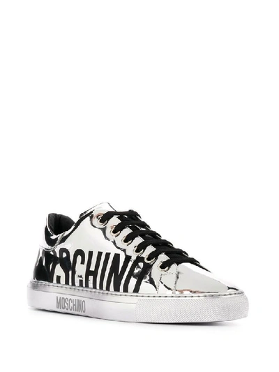 Shop Moschino Women's Silver Polyurethane Sneakers