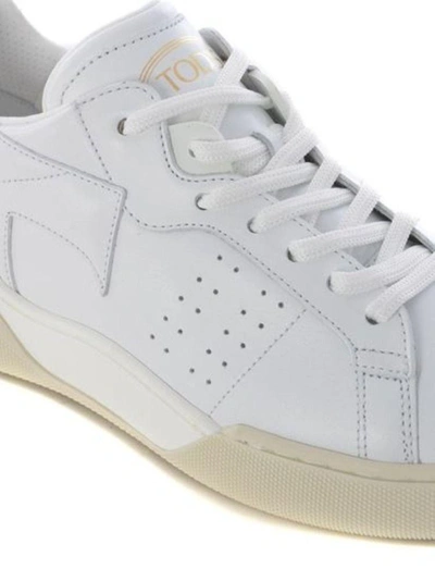 Shop Tod's Women's White Leather Sneakers