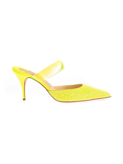 Shop Christian Louboutin Women's Yellow Leather Heels