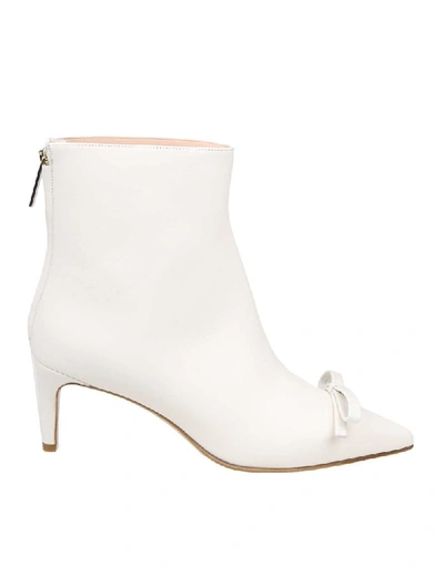 Shop Red Valentino Women's White Leather Ankle Boots