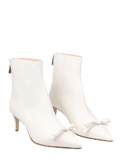 Shop Red Valentino Women's White Leather Ankle Boots