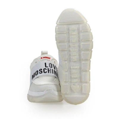 Shop Love Moschino Women's White Synthetic Fibers Sneakers