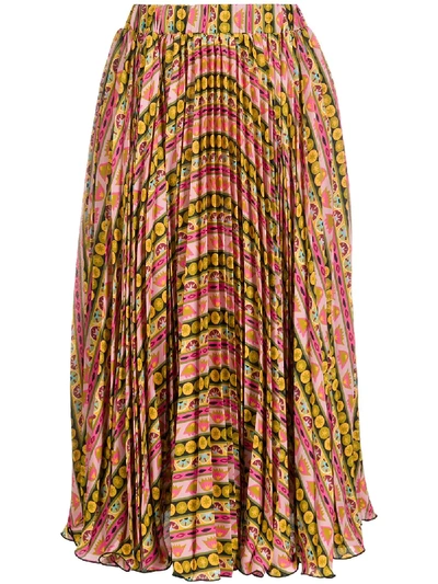 Shop La Doublej Soleil Multi-print Skirt In Pink