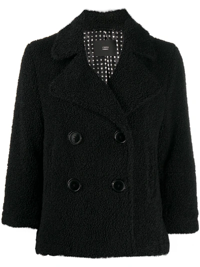 Steffen Schraut Double-breasted Textured Jacket In Black