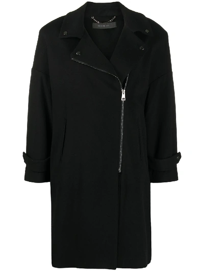 Shop Federica Tosi Biker-style Coat In Black